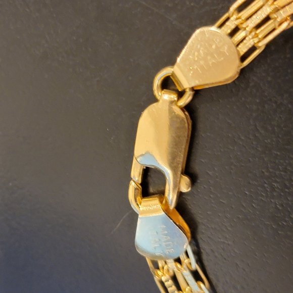 Vintage 14k Solid Gold Bismark Necklace, 24" with Lobster Clasp, Made In Italy - Picture 5 of 7